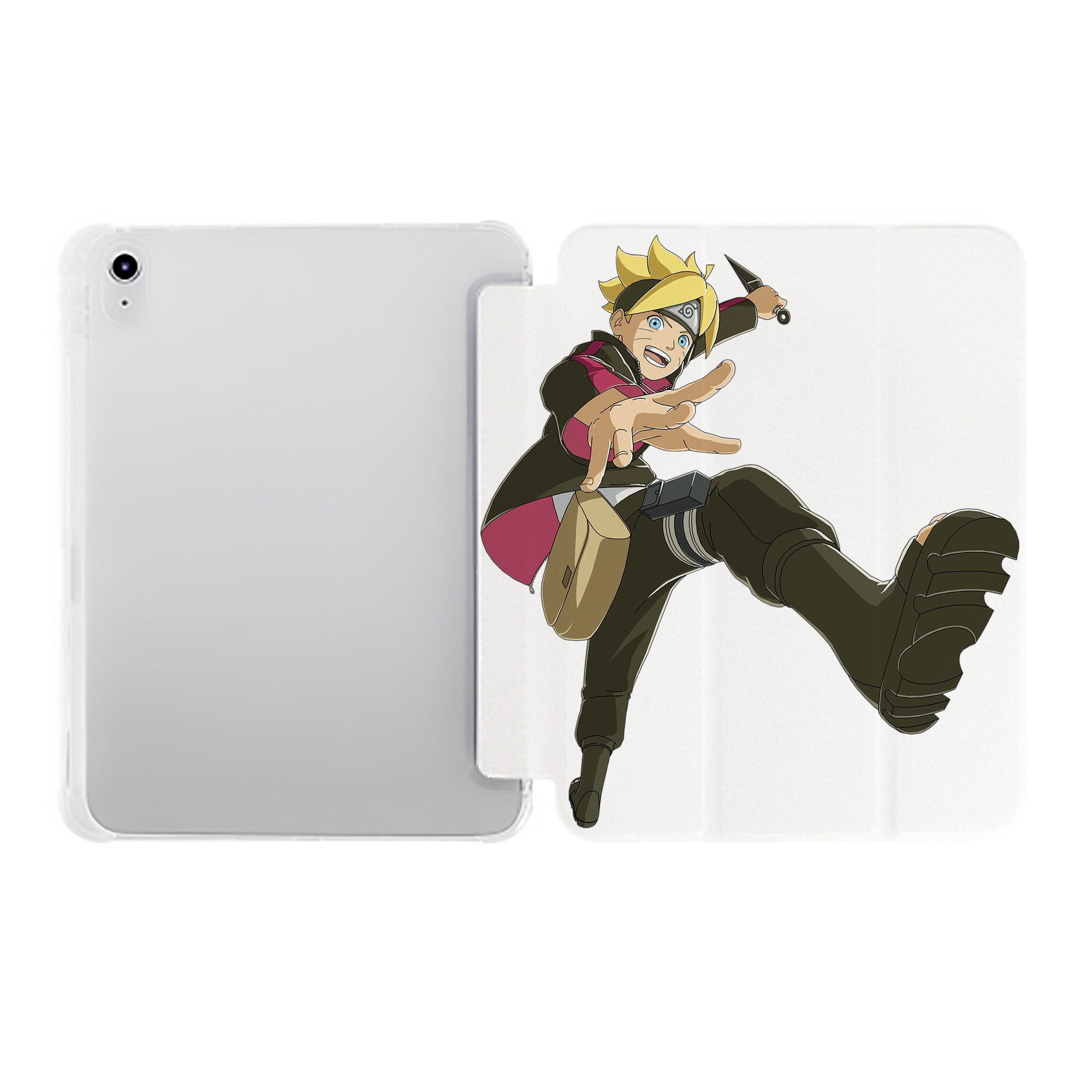 （画像用） NARUTO -ナルト- うずまき ボルト Uzumaki Boruto IPad ケース ペン収納付き 三つ折りスタンド PUレザー×シリコン 対応機種9.5/10.5/10.9インチ